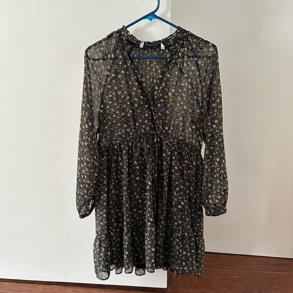 Zara sheer floral babydoll dress